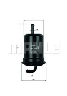 Топливный прямоточный фильтр бензин MAHLE / KNECHT KL523