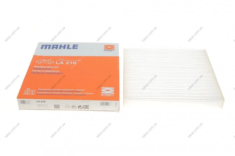 Фильтр салона стандартный MAHLE / KNECHT LA 216 (фото 1)