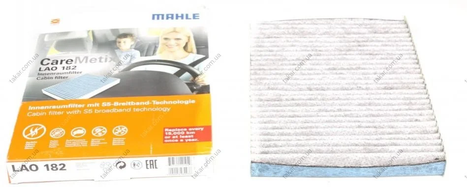 Фильтр салона антибактериальный, угольный MAHLE / KNECHT LAO182 (фото 1)