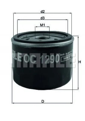 Масляний фільтр гвинт накручуваний MAHLE / KNECHT OC1290 (фото 1)