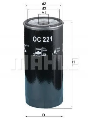 Масляный фильтр MAHLE / KNECHT OC221 (фото 1)