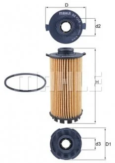 Масляний фільтр картридж патрон MAHLE / KNECHT OX1218D