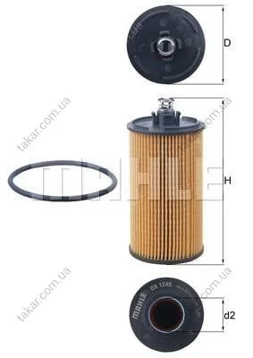 Масляный фильтр винт накручеваемый MAHLE / KNECHT OX1245D (фото 1)
