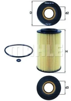 Масляный фильтр картридж патрон MAHLE / KNECHT OX773D