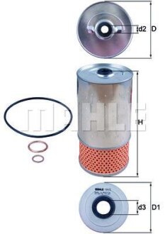 Фільтр масл. (смен.елем.) (Knecht-mahle) MAHLE / KNECHT OX78D1