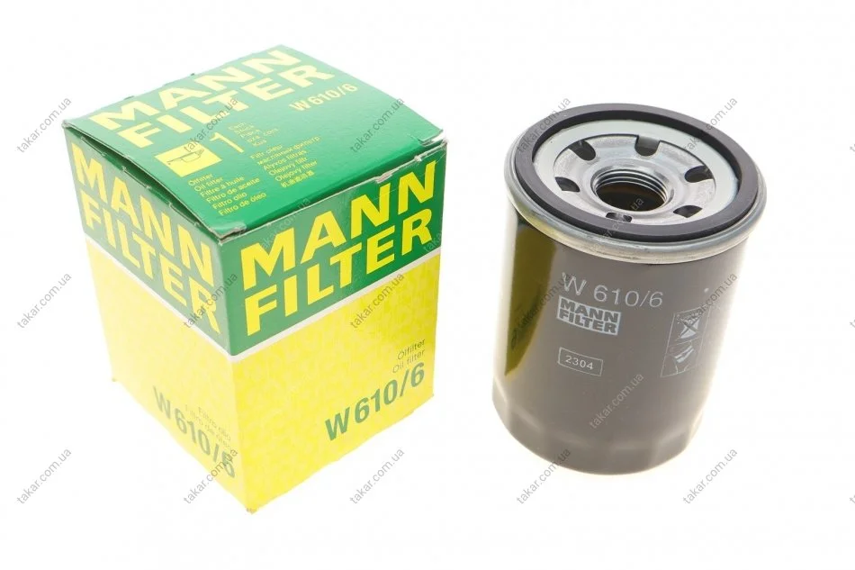 Масляний фільтр гвинт накручуваний MANN W610/6 (фото 1)