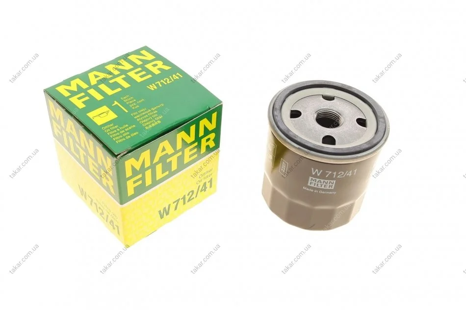 Масляний фільтр гвинт накручуваний MANN W712/41 (фото 1)