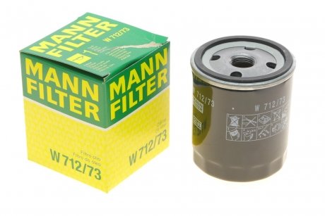 Фільтр масляний двигуна (вир-во) MANN W712/73 (фото 1)