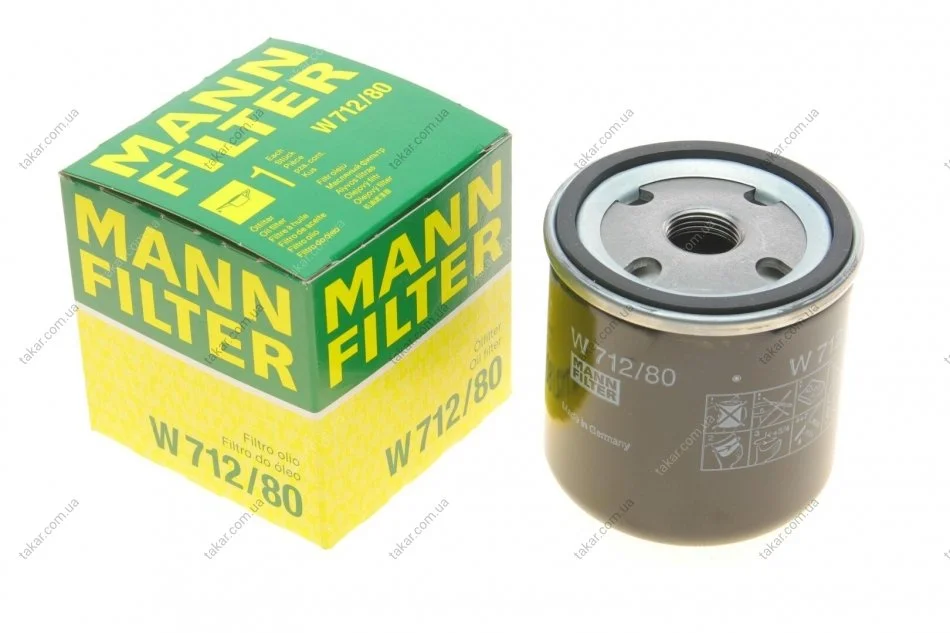 Масляный фильтр винт накручеваемый MANN W712/80 (фото 1)