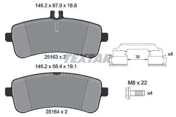 Тормозные колодки дисковые MERCEDES-BENZ A0004204604 (фото 1)