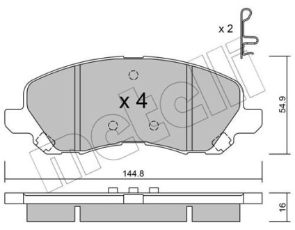 Комплект тормозных колодок (дисковых).) Metelli 22-0481-0