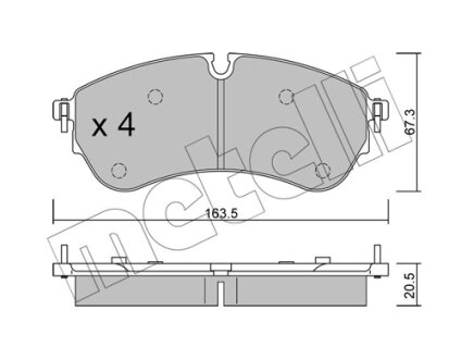 Комплект тормозных колодок (дисковых).) Metelli 22-1173-0