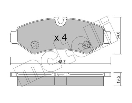 Комплект тормозных колодок (дисковых).) Metelli 22-1275-0