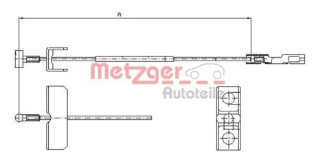 Трос ручного тормоза METZGER 11.6802