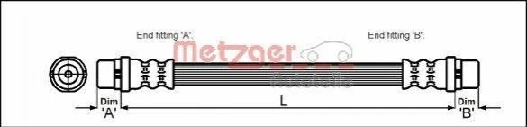 Гальмівний шланг 335 мм METZGER 4110350 (фото 1)