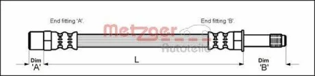Гальмівний шланг 498 мм METZGER 4110579
