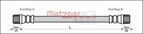 Тормозной шланг 260 мм METZGER 4111152