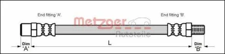 Тормозной шланг 305 мм METZGER 4112301