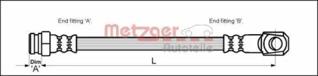 Тормозной шланг 350 мм METZGER 4114050