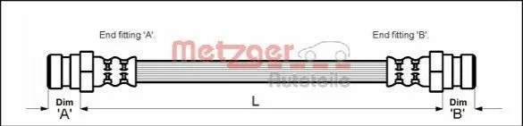 Тормозной шланг 138 мм METZGER 4114707 (фото 1)