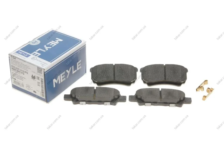 Комплект тормозных колодок из 4 шт. дисков MEYLE 025 240 1416/PD (фото 1)