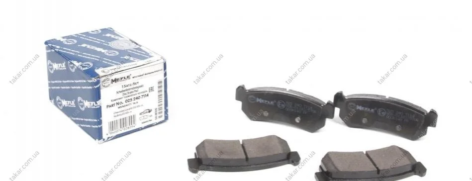 Комплект тормозных колодок из 4 шт. дисков MEYLE 025 240 7114 (фото 1)