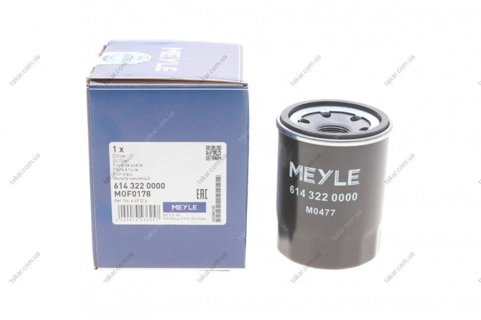 Масляний фільтр гвинт накручуваний MEYLE 614 322 0000 (фото 1)