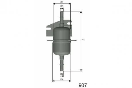 Топливный прямоточный фильтр бензин MISFAT E105