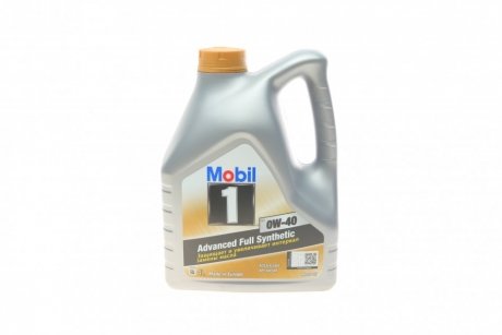 Моторное масло 4 л 0W40 Бензиновый, Дизельный Синтетическое MOBIL 153692 (фото 1)