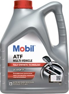 Трансмиссионное масло 4 л АКПП Синтетическое MOBIL ATF MULTI-V 4L (фото 1)