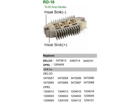 Диодный мост генератора MOBILETRON RD-18