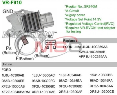 Регулятор напруги генератора MOBILETRON VRF910