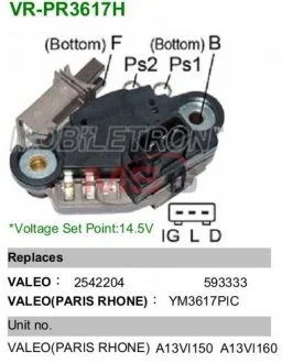 Регулятор напряжения 145V MOBILETRON VRPR3617H