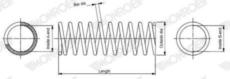 Пружина подвески передняя винтовая MONROE SP4981