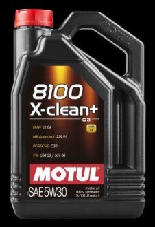 Олива моторна 8100 X-Clean+ 5W-30, 5л. MOTUL 106377 (фото 1)