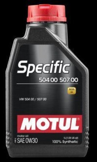 Олива моторна Specific VW 504.00-507.00 0W-30, 1л. MOTUL 107049 (фото 1)