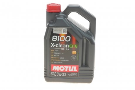 Олива 8100 X-CLEAN EFE 5W30 4L MOTUL 814007