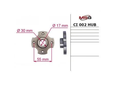 Ступиця шківа насоса гідропідсилювача керма MSG CI002HUB