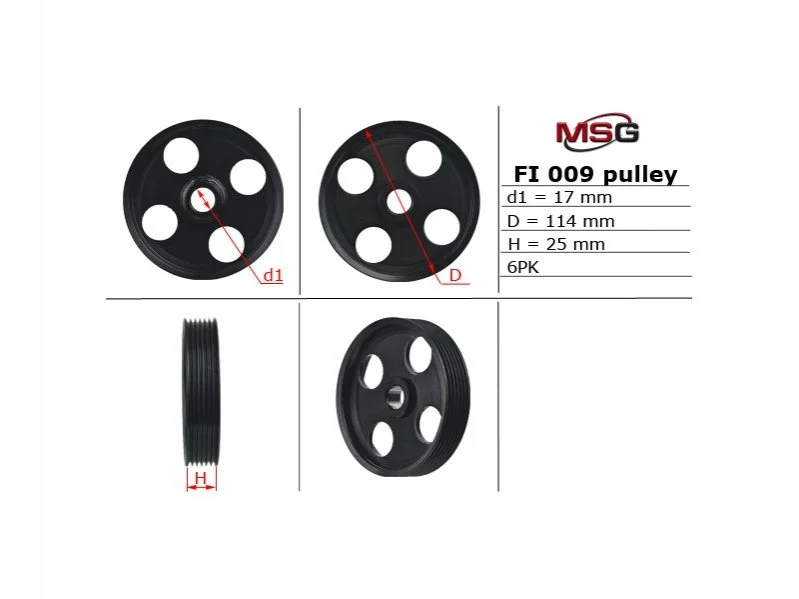 Шків насоса ГУР MSG FI009PUL (фото 1)