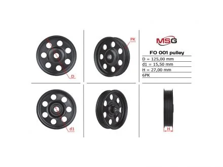 Шкив насоса ГУР MSG FO001PUL