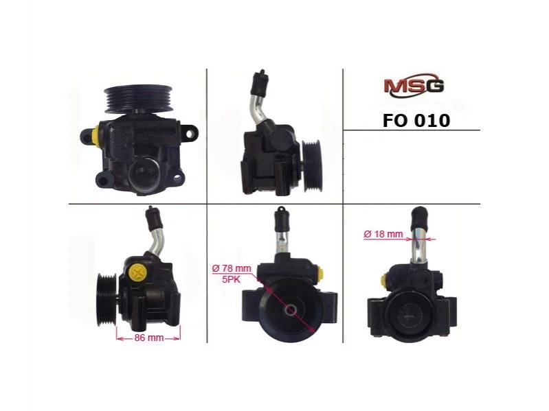 Насос ГПК новий Ford Fusion 02-12, Ford Fiesta 02-09, Mazda 2 03-07 MSG FO010 (фото 1)