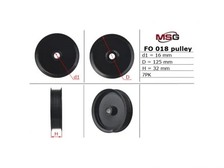 Шкив насоса ГУР MSG FO018PUL