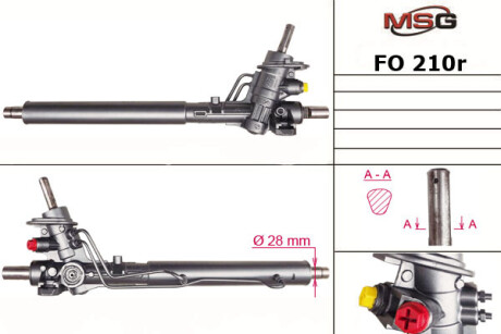 Рульова рейка з ГПК відновлена VW Sharan 95-10, Ford Galaxy 94-06, SEAT Alhambra 96-10 MSG FO210R (фото 1)