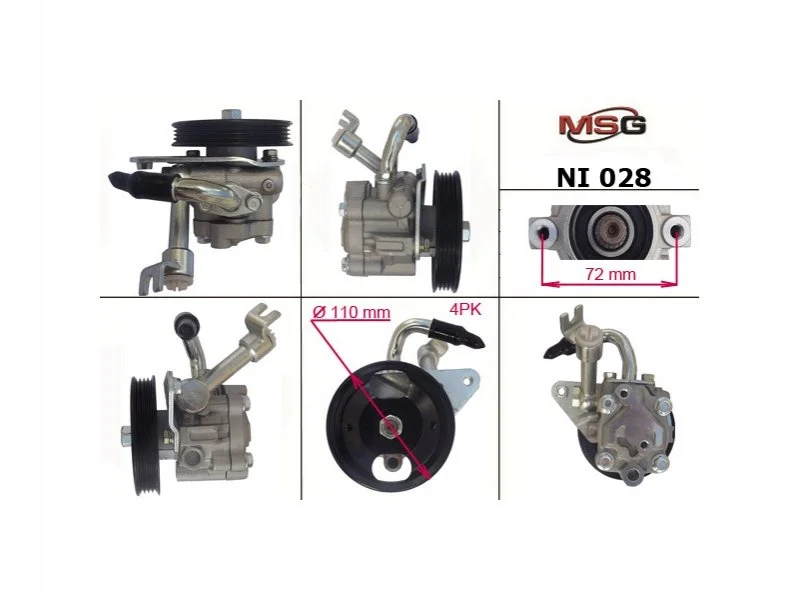 Насос ГПК новий Renault Latitude 10-15, Nissan Teana 03-08, Nissan Murano 02-08 MSG NI028 (фото 1)