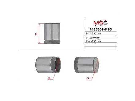 Поршень тормозного суппорта MERCEDES-BENZ Sprinter 906 06-18, Sprinter 901-905 95-06 MSG P455601-MSG