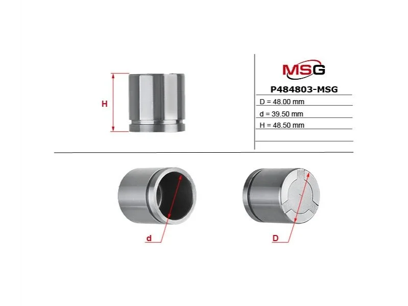 Поршень гальмівного супорту TOYOTA Land Cruiser Prado 150 09-, Land Cruiser Prado 120 03-09, Land Cruiser Prado 90 96-02, Land Cruiser 70 84-07; NISSAN Patrol Y61 97-10; MITSUBISHI Pajero 07-21; SUZUKI Swift 90-04; LEXUS GX 02-09, GX 09- MSG P484803-MSG (фото 1)