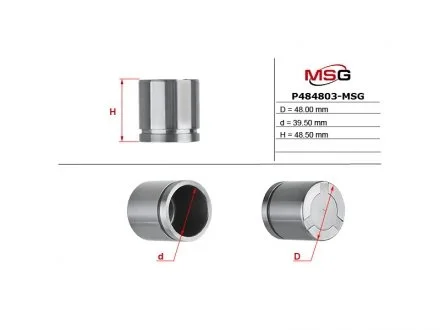 Поршень гальмівного супорту TOYOTA Land Cruiser Prado 150 09-, Land Cruiser Prado 120 03-09, Land Cruiser Prado 90 96-02, Land Cruiser 70 84-07; NISSAN Patrol Y61 97-10; MITSUBISHI Pajero 07-21; SUZUKI Swift 90-04; LEXUS GX 02-09, GX 09- MSG P484803-MSG