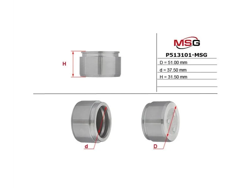 Поршень тормозного суппорта TOYOTA Land Cruiser 200 07-21, Land Cruiser 100 98-07; NISSAN Patrol Y62 10-; LEXUS LX570 08-22, LX470 98-07 MSG P513101-MSG (фото 1)