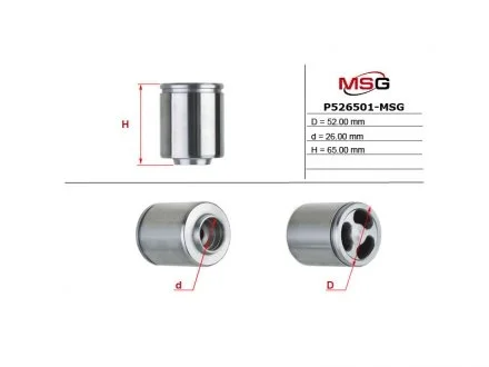 Поршень тормозного суппорта FORD Transit 06-14; IVECO Daily E5 11-14, Daily E4 06-11, Daily E6 14-, Daily E3 99-06 MSG P526501-MSG