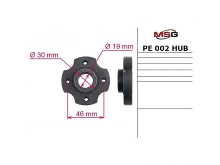 Ступица шкива насоса гидроусилителя руля MSG PE002HUB